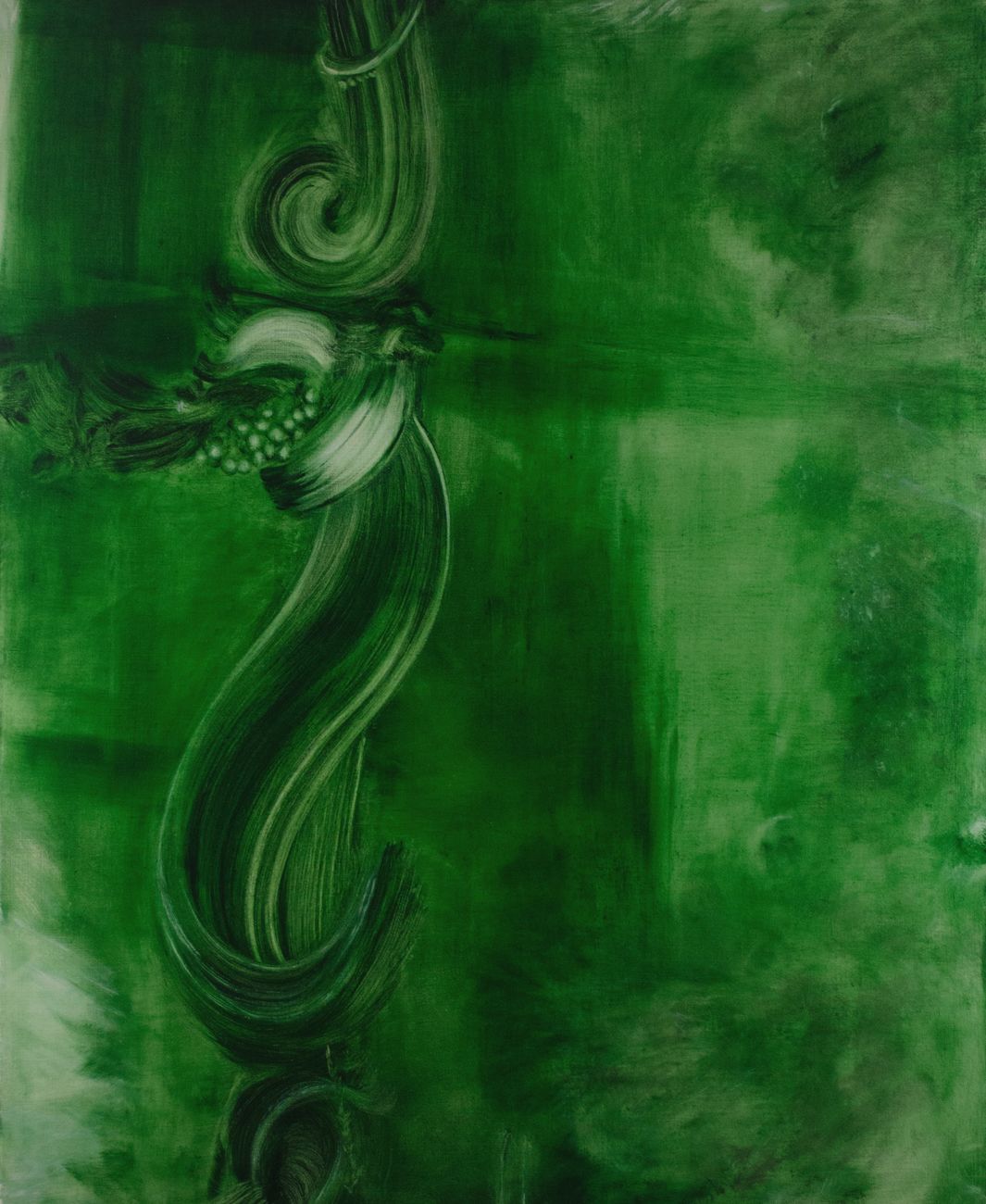 Marta Sforni, Mirror Green #11, 2015, olio su tela, 135 x 110 cm