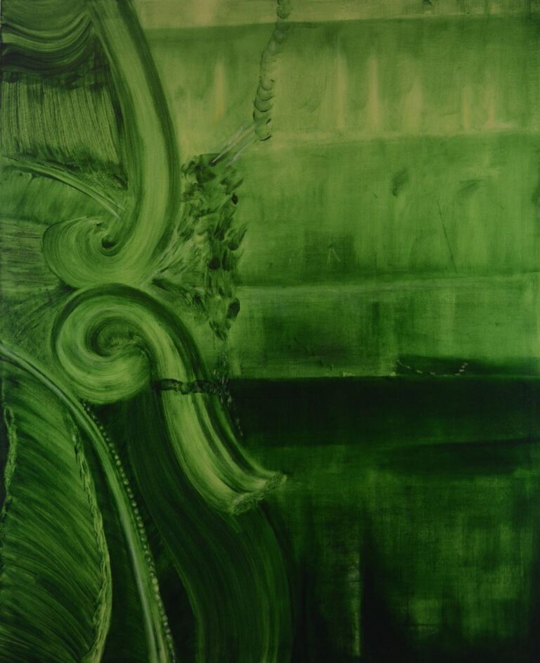 Marta Sforni, Mirror Green #15, 2015, olio su tela, 135 x 110 cm