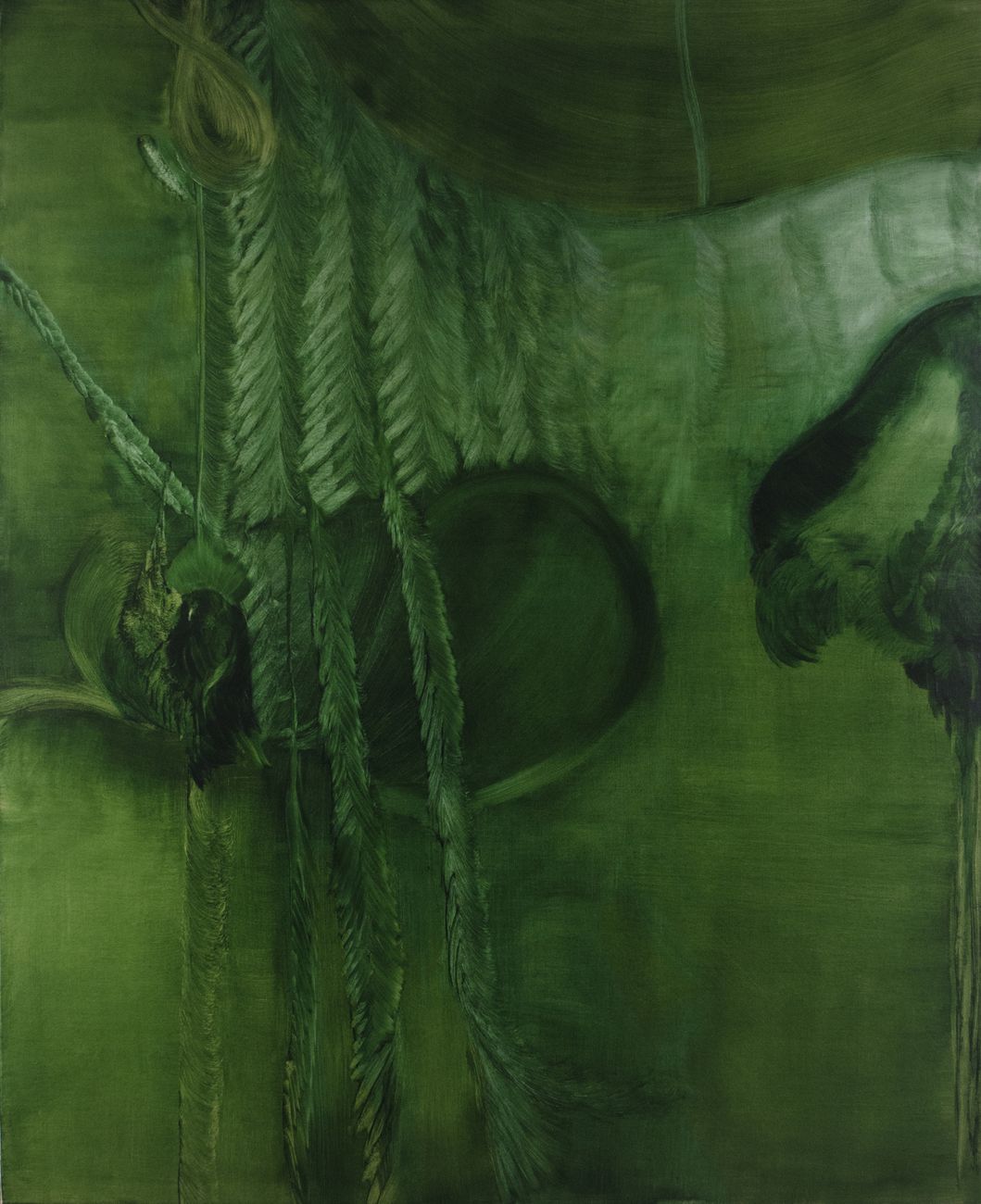 Marta Sforni, Mirror Green #20, 2015, olio su tela, 135 x 110 cm