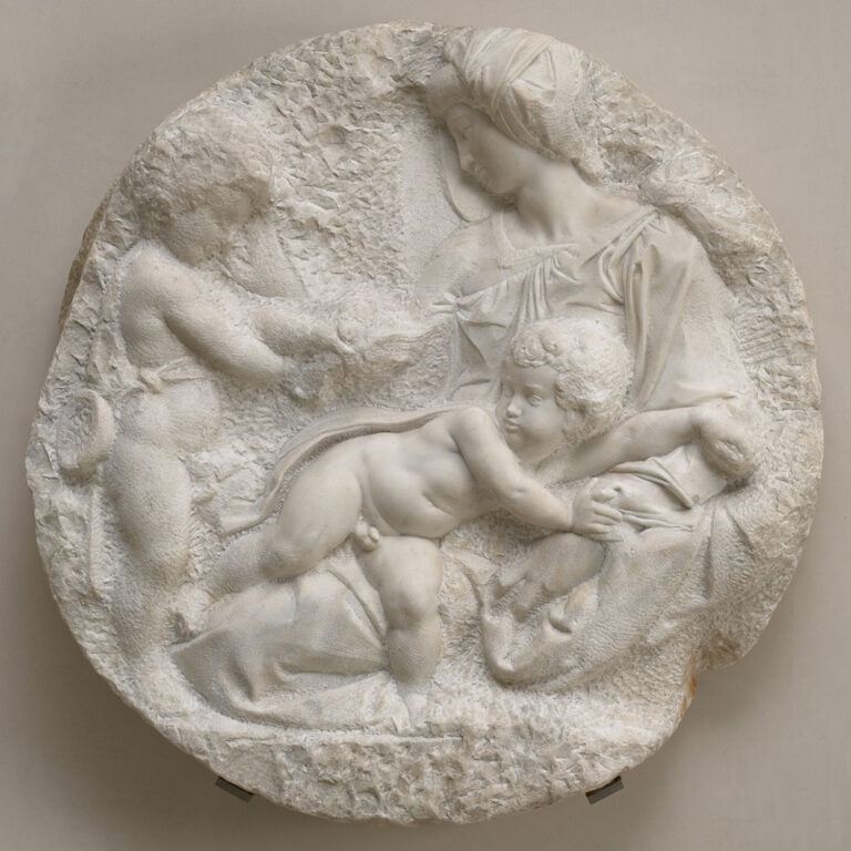 Michelangelo Buonarroti, La Vergine col Bambino e San Giovanni bambino,, c.1504 05 © Royal Academy of Arts, London; Photographer Prudence Cuming Associates Limited