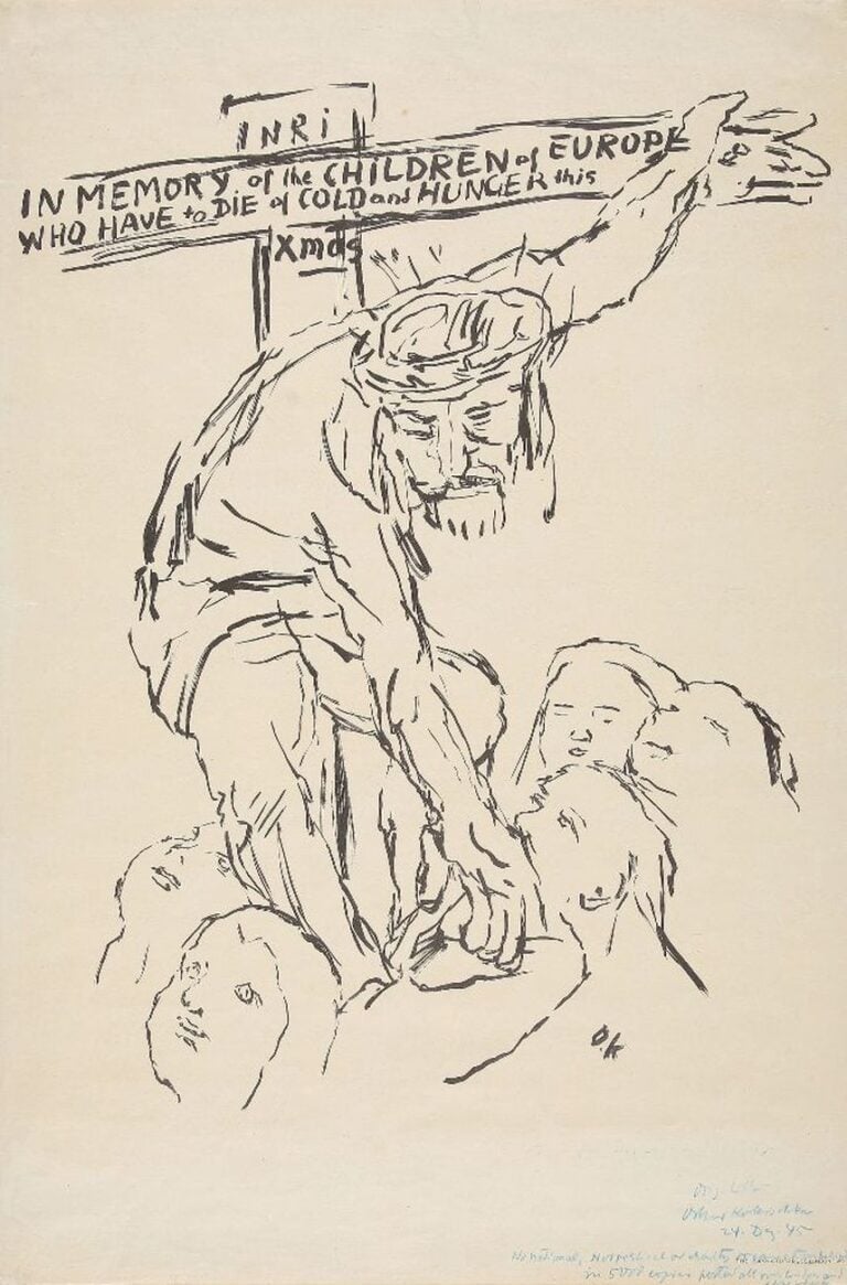 Oskar Kokoschka, Cristo porge aiuto ai bambini affamati, 1945. Museum der Moderne, Salisburgo © Fondation Oskar Kokoschka – Bildrecht, Vienna, 2018. Photo Hubert Auer. Courtesy Museum der Moderne Salzburg