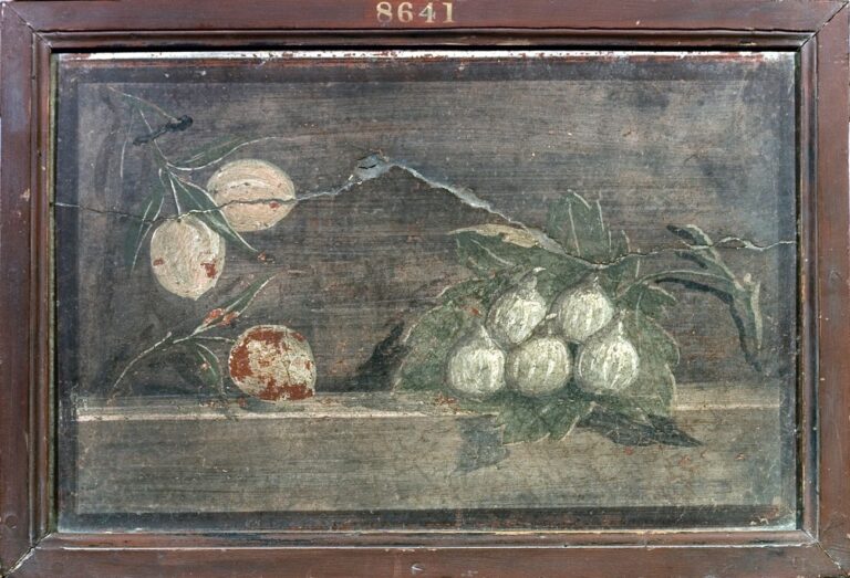 Pesche e fichi. Villa di Cicerone, Pompei, affresco. Courtesy MANN