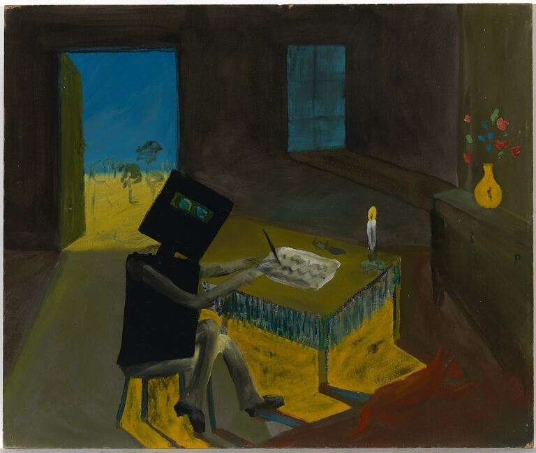 Sidney Nolan, Ned Kelly writing his will, 1946 47. National Gallery of Australia, Canberra