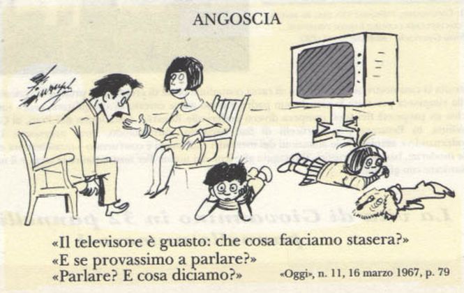 Una vignetta di Giovannino Guareschi apparsa su “Oggi” nel 1967
