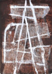 Luigi Pericle, Zeichen Im Fels, Matri Dei d.d.d., 1966, Mischtechnik auf Masonit, 42 x 30 cm