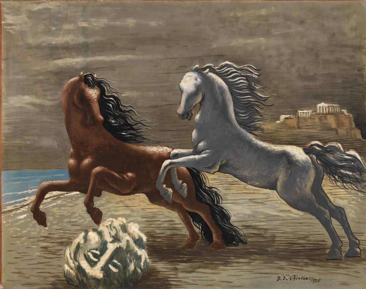 Giorgio de Chirico, Cavalli in riva al mare (Les deux chevaux), 1926