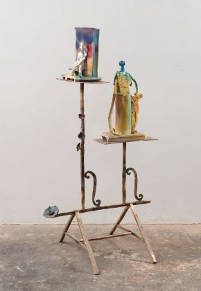 Alessandro Pessoli, Fighter and Sandrino 63, 2013. Courtesy greengrassi Gallery, Londra
