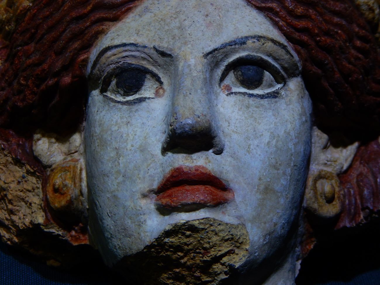 Antefissa a testa di menade, da Orvieto, IV secolo a.C., Orvieto, Museo Archeologico Nazionale