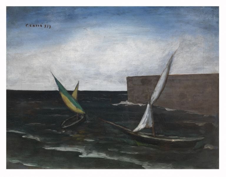 Carlo Carrà, Vele nel porto, 1923. Firenze, Fondazione di Studi di Storia dell’Arte Roberto Longhi. Courtesy Palazzo Reale, Milano