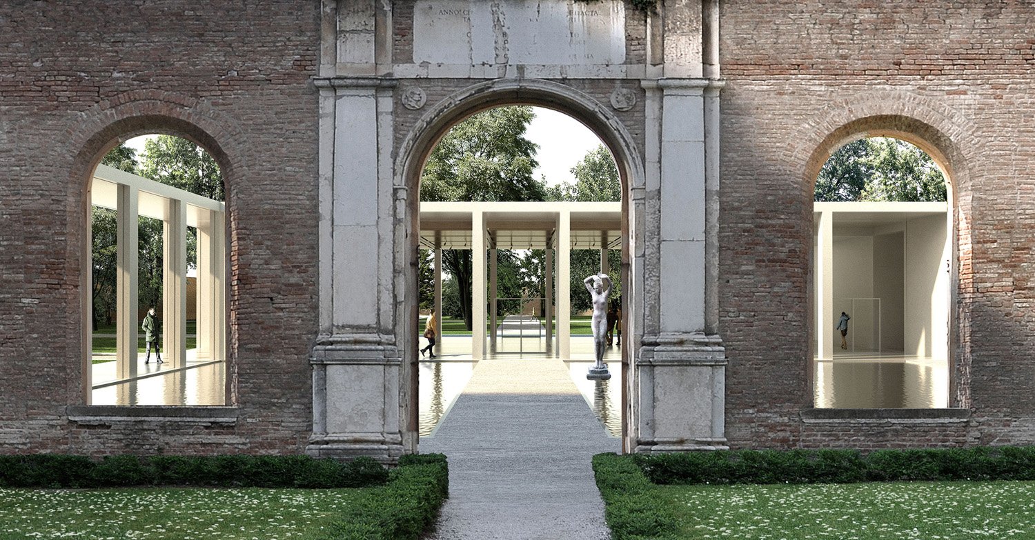 Concorso per l’ampliamento di Palazzo dei Diamanti, Ferrara. Il progetto vincitore di 3TI PROGETTI, Labics, arch. Elisabetta Fabbri e Vitruvio s.r.l. Immagine via www.cronacacomune.it