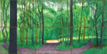 David Hockney, "Woldgate Woods, 26, 27 - 30 July 2006", Oil on 6 canvases (36 x 48" each) 72 x 144" overall © David Hockney. Photo Credit: Richard Schmidt