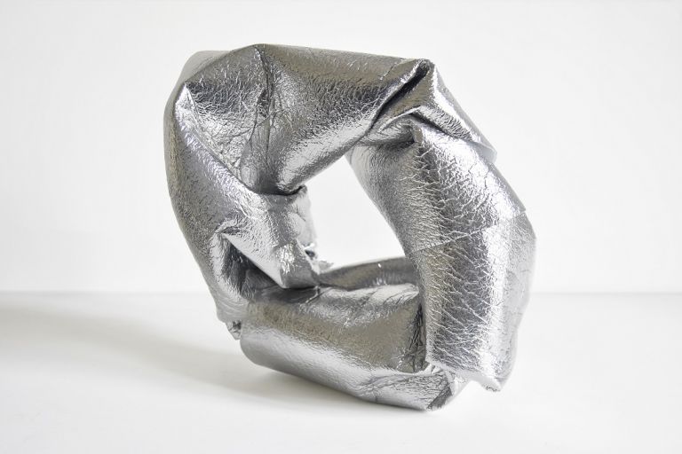 Devis Venturelli, Sculpt the Motion Series, 2018, sculpture, reflective thermal insulation, 60 cm x 60cm x 30cm