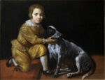 Domenico Fiasella, Ritratto di ragazzino con cane, olio su tela, 79 x 107 cm. Collezione privata