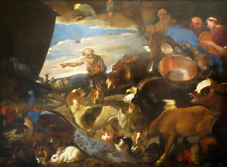 Giovanni Benedetto Castiglione, L'arca di Noè, olio su tela, 180 x 256 cm. Genova, Museo dell'Accademia Ligustica