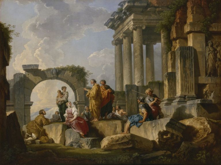 Giovanni Paolo Pannini, Sermone di san Paolo tra le rovine, 1744. Museo Statale Ermitage, San Pietroburgo