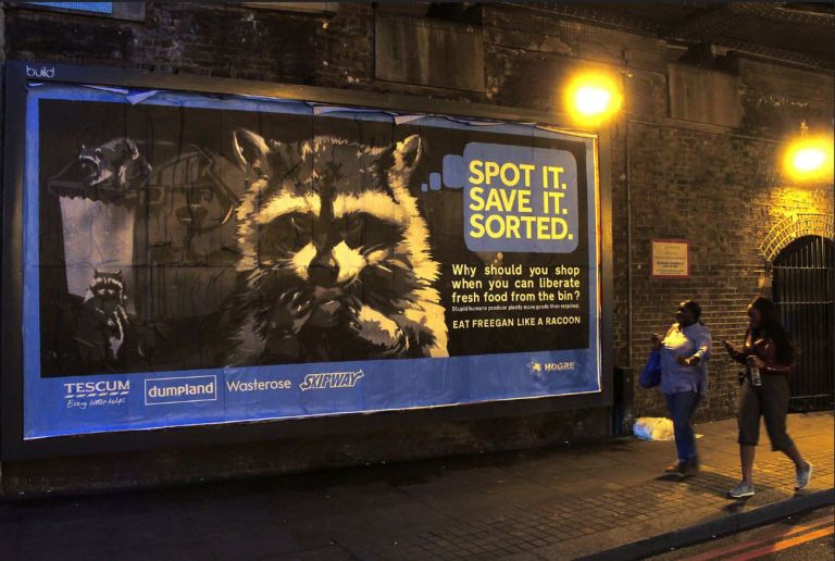 Hogre, Eat Freegan like a Racoon, Shoreditch, Old street, London, 2018