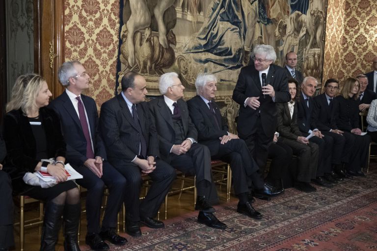 Il Presidente Sergio Mattarella alla presentazione del progetto per il nuovo polo bibliotecario e culturale di Palazzo San Felice