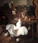 Jacob Victor, Gatto nel pollaio, olio su tela, 103 x 87 cm. Collezione privata