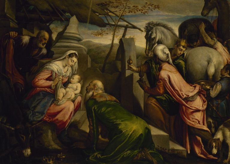 Jacopo e Francesco da Ponte (detti Bassano), Adorazione dei Magi, fine anni sessanta del XVI sec. Museo Statale Ermitage, San Pietroburgo