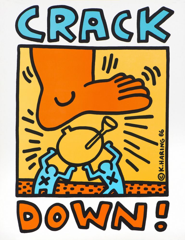 Keith Haring, 1958-1990, Crack Down! 1986, Poster 608 x 481 mm. Collection Noirmontartproduction, Paris © Keith Haring Foundation/ Collection Noirmontartproduction, Paris