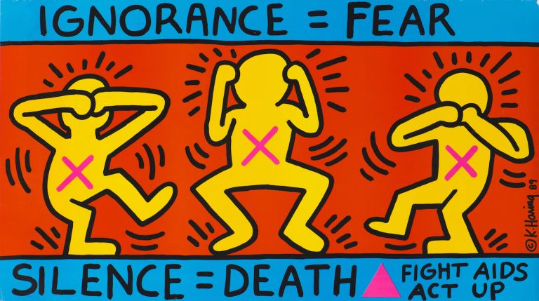Keith Haring, 1958–1990, Ignorance = Fear, 1989, Poster 660 x 1141 mm. Collection Noirmontartproduction, Paris © Keith Haring Foundation/ Collection Noirmontartproduction, Paris