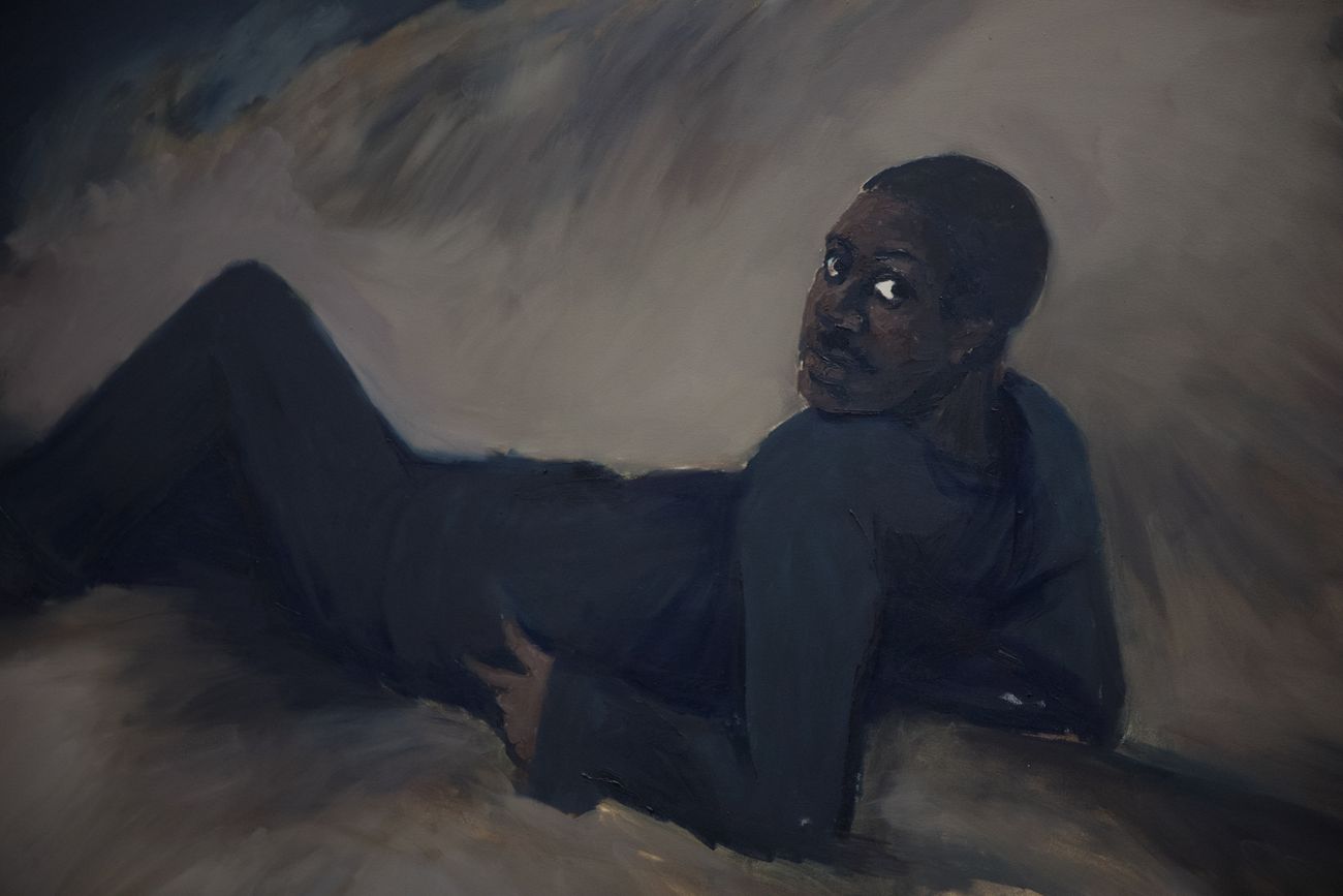 Lynette Yiadom-Boakye. Installation view at Fondazione Sandretto Re Rebaudengo, Torino 2018 