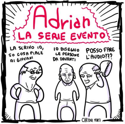 Meme su Adrian, il programma di Celentano. Cartoni Morti