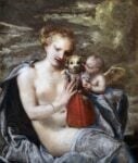 Pietro Liberi, Venere, Amore e cagnolino vestito da bambina, olio su tela, 103 x 75 cm. Collezione privata