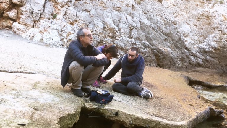Sessione di lavoro presso le grotte delle Cipolliane con Massimo Carozzi, foto credits Lia Cecchin