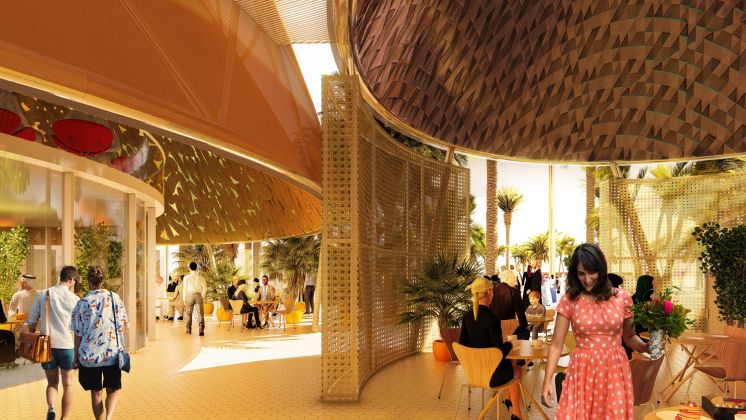 Tapas inside. Spanish Pavilion at the Expo Dubai 2020 by Amann Canovas Maruri. Courtesy the studio and Acción Cultural Española