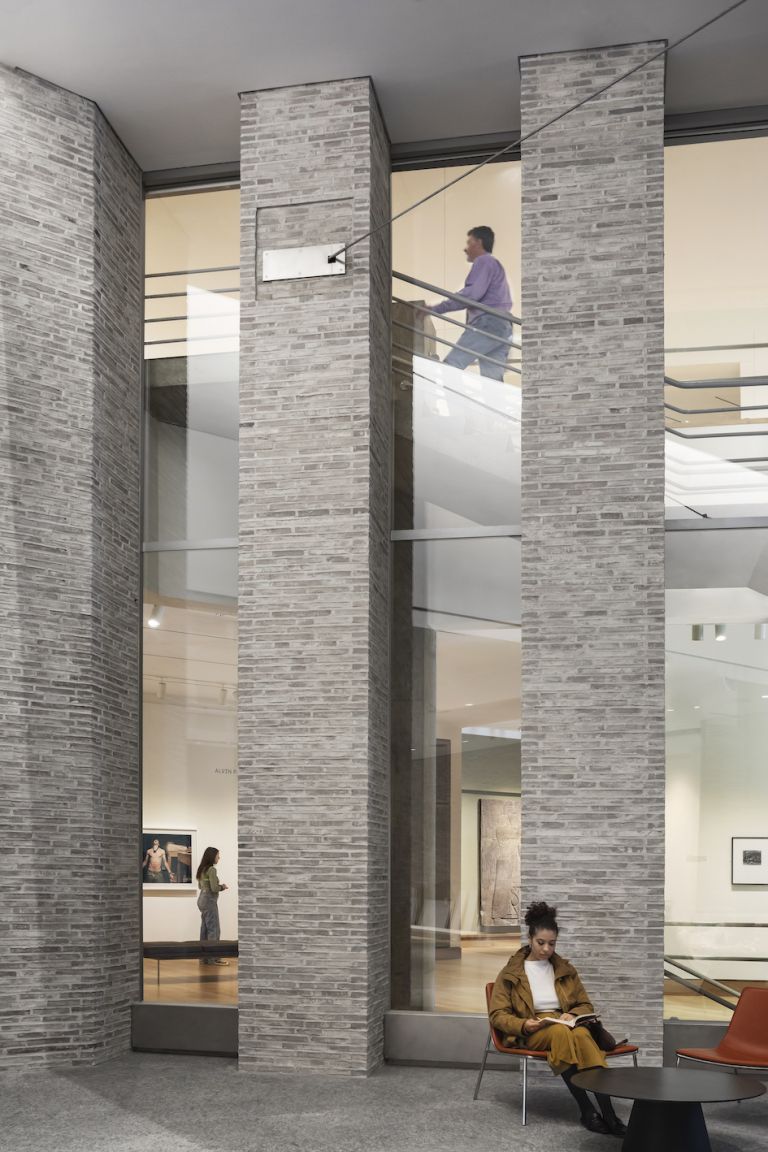 A view into the renovated galleries from the museum’s new atrium. Photograph © Michael Moran. Courtesy of the Hood Museum of Art, Dartmouth