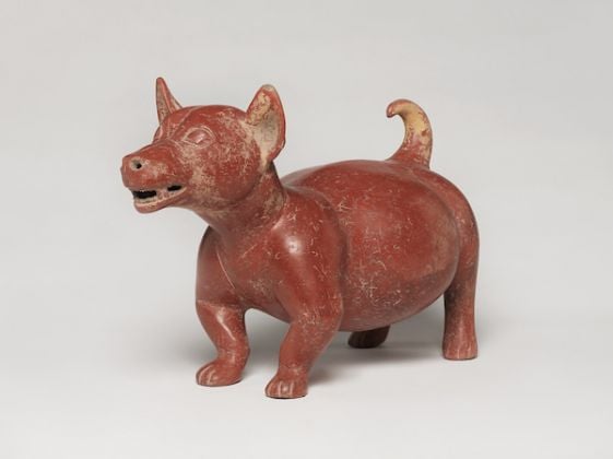 Colima. Dog Figure, 200 B.C.E.-500 C.E. Ceramic, 10 ¾ x 8 ½ x 16 ½ in. (27.3 x 21.6 x 41.9 cm). Brooklyn Museum, A. Augustus Healy Fund, 37.390. (Photo: Brooklyn Museum)