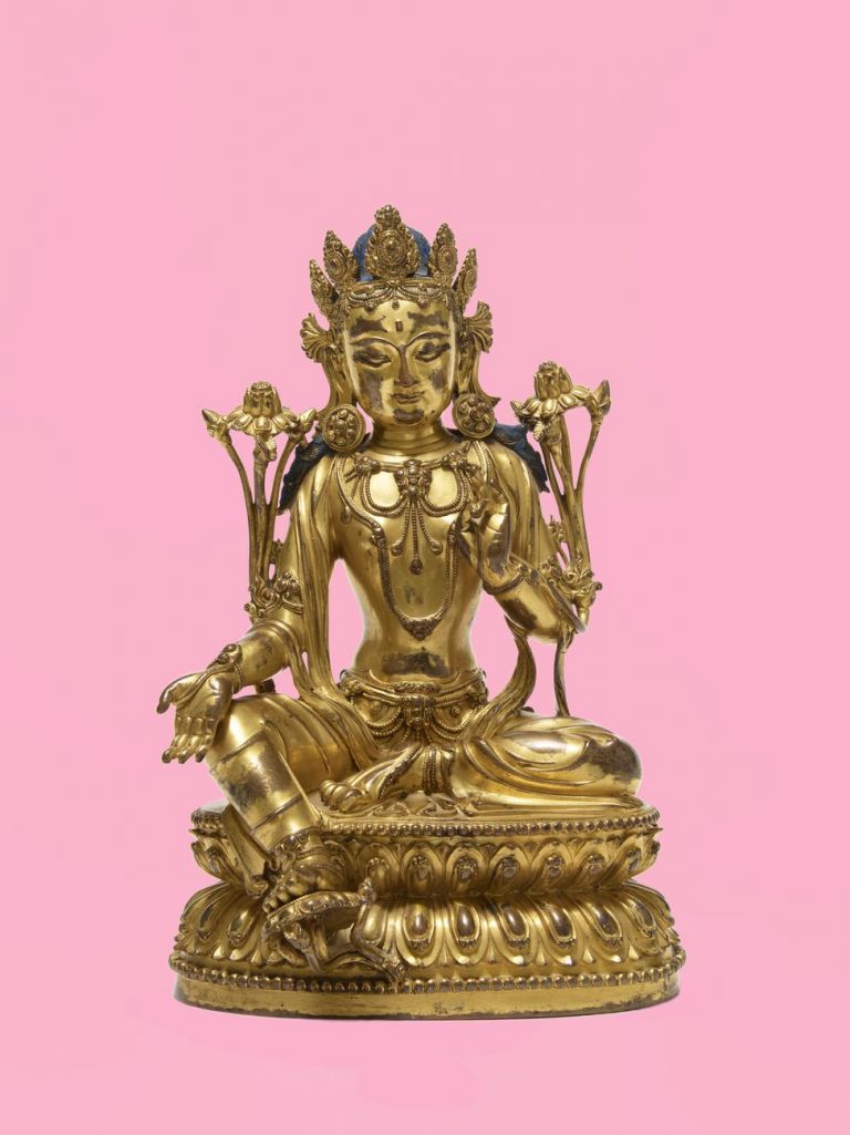 Green Tara. China, Ming dynasty, Yongle period (1403–1424), fire-gilded brass alloy, bequest Martha and Ursula Wirz, © Museum Rietberg