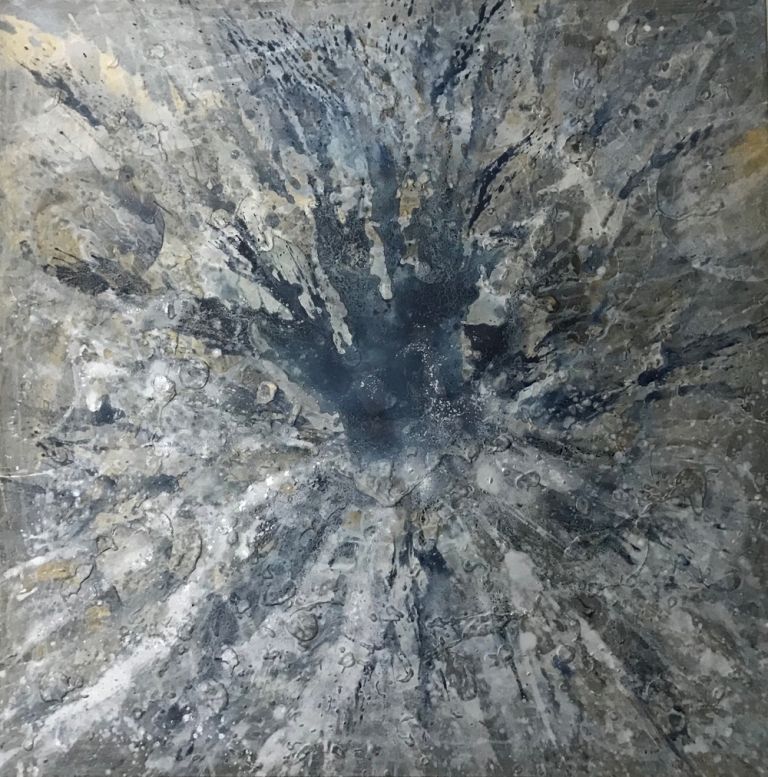 Alberto di Fabio, Matter and soul,2018, acrilico su tela, 100x100 cm.