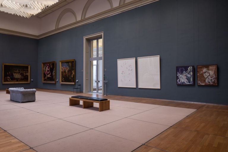 Alessandro Scarabello, Rendez Vous, 2018. Installation view at Royal Museum of Fine Arts, Bruxelles. Photo Elena Foresto
