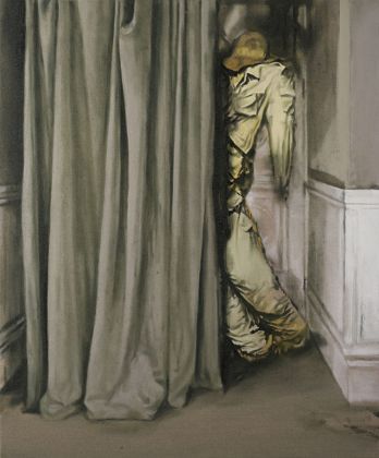 Alessandro Scarabello, Study of a Gentleman (After Rogier Van Der Weyden), 2016, olio su tela, cm 94,5x77,5. Courtesy The Gallery Apart, Roma. Collezione Giuliani, Roma