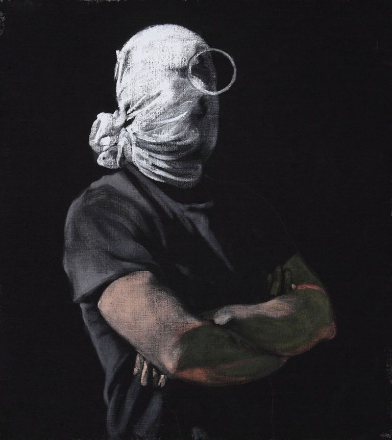 Alessandro Scarabello, Untitled, 2011, acrilico e olio su tela, cm 40x44. Courtesy The Gallery Apart, Roma. Collezione Manuela Pacella, Roma