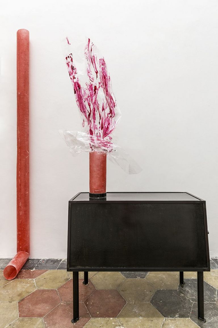Astrid Svangren. her spinning takes place near the mouth. Installation view at Quartz Studio, Torino 2019. Photo Beppe Giardino
