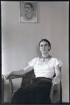 Lucienne Bloch (1909-1999), Frida Kahlo at the Barbizon Plaza Hotel, New York, 1933. Black and white photograph, 21 x 17 in. (53.5 x 43.2 cm). The Jacques and Natasha Gelman Collection of the 20th Century Mexican Art and the Vergel Foundation. © Lucienne Allen dba Old Stage Studios. (Image courtesy of Old Stage Studios)