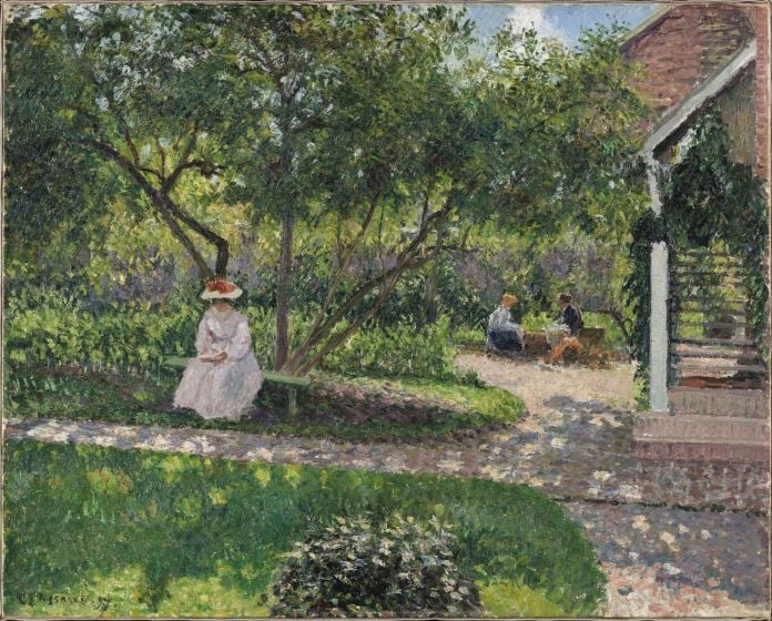 Camille Pissarro, Angolo di giardino a Eragny, la casa dell'artista, 1897