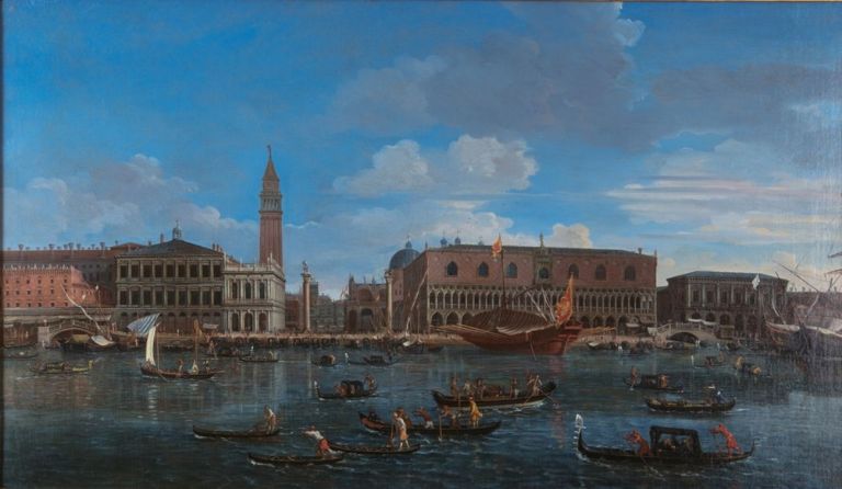 Caspar van Wittel, Veduta del molo di Venezia dall’Isola di San Giorgio, 1697. Collezione privata