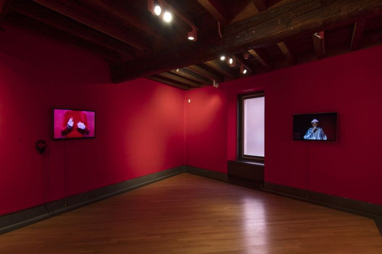 Jacopo Miliani per Artists’ Film International #11. Installation view at GAMeC, Bergamo 2019. Photo Antonio Maniscalco. Courtesy GAMeC - Galleria d'Arte Moderna e Contemporanea di Bergamo