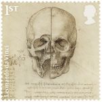 The skull sectioned, 1489 Pen and ink, Ulster Museum, Belfast. Courtesy Royal Mail
