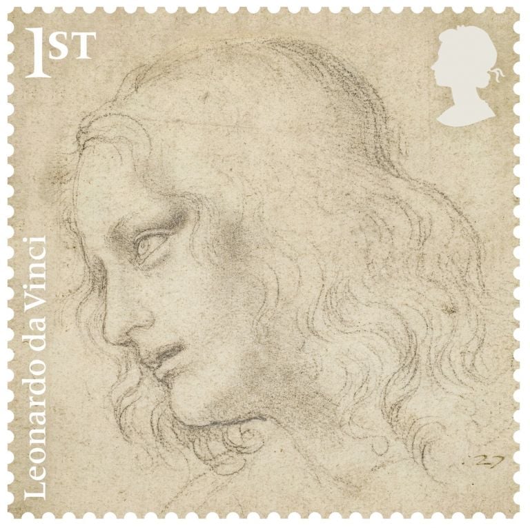 The head of St Philip, c.1495 Black chalk, Millennium Gallery, Sheffield. Courtesy Royal Mail