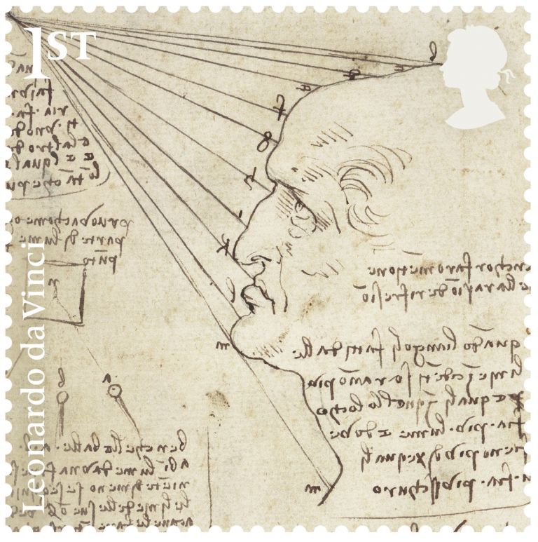 The fall of light on a face, c.1488 Pen and ink, Birmingham Museum and Art Gallery. Courtesy Royal Mail