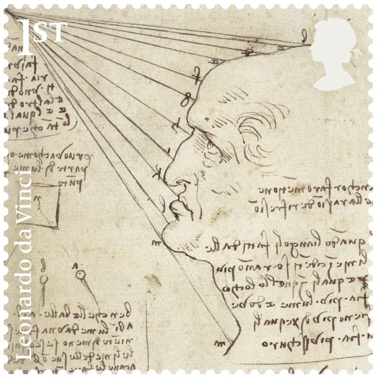 The fall of light on a face, c.1488 Pen and ink, Birmingham Museum and Art Gallery. Courtesy Royal Mail