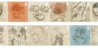 Leonardo full set stamps - Courtesy Royal Mail