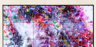 Mika Rottenberg, Untitled Ceiling Projection, 2018, video still. Installation view at MAMbo – Museo d’Arte Moderna di Bologna, 2019. Photo credit Giorgio Bianchi _ Comune di Bologna. Courtesy l’artista e Hauser & Wirth