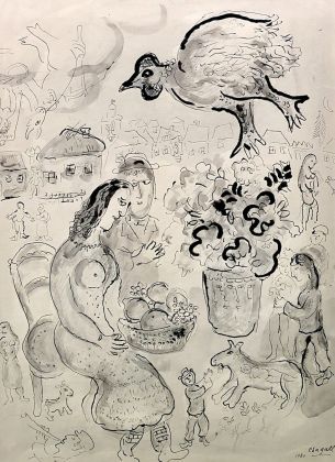 Marc Chagall, Fête au village, 1980, Galería Jordi Pascual