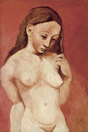 Pablo Picasso, Nu sur fond rouge (Jeune femme nue à la chevelure), 1906 © Succession Picasso 2018, ProLitteris, Zürich Foto © RMN Grand Palais (Musée de l'Orangerie) Hervé Lewandowski
